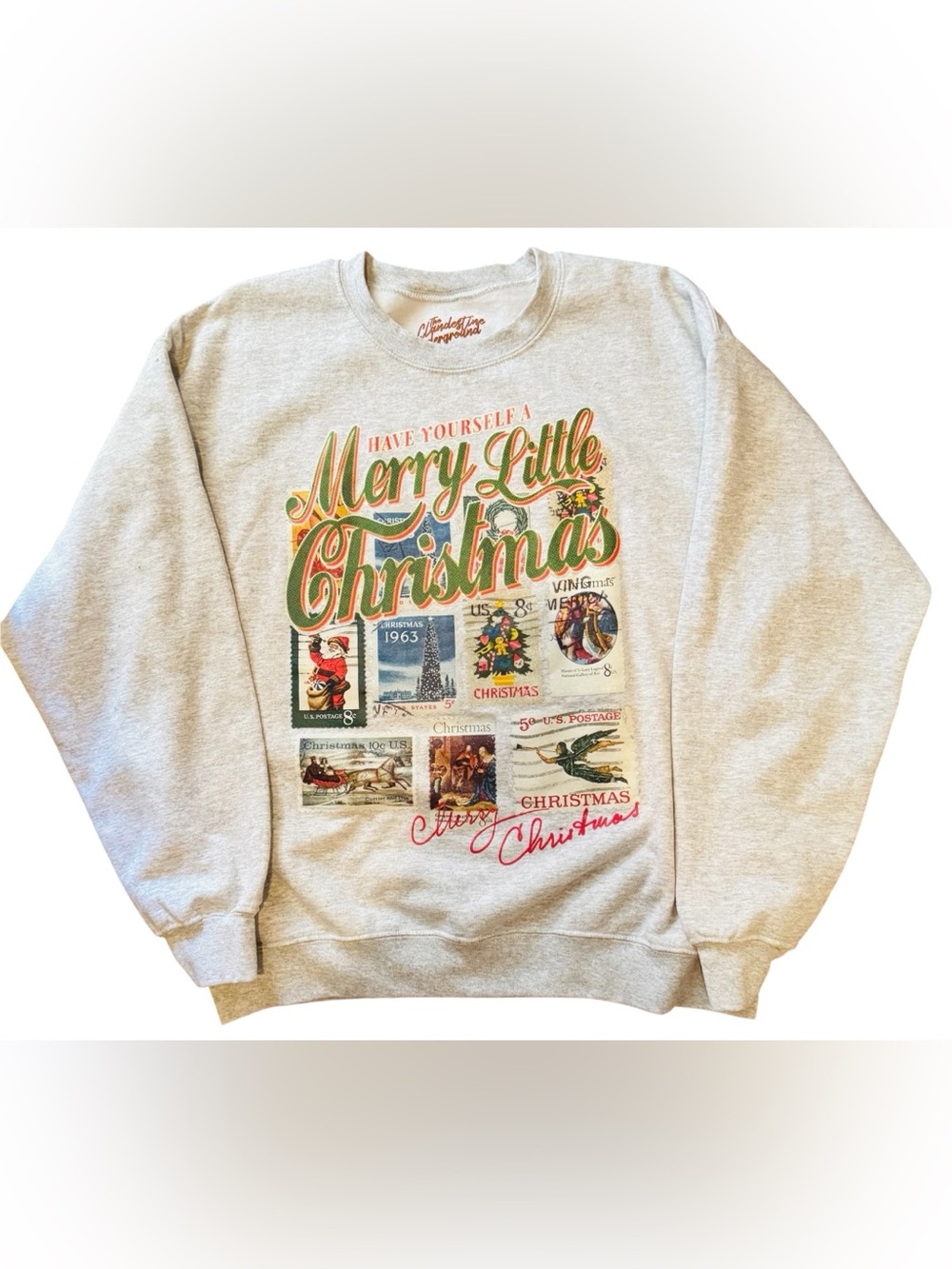 Have Yourself A Merry Little Christmas Graphic Sweatshirt Light Gray Size XS/S